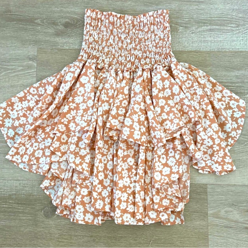 Make an offer! By Together tiered ruffle skirt in creamy orange Sizes Sm/M